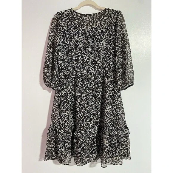 Soft Surroundings Dress S Boho Cottagecore Modest Ruffle Tiered Brunch Metallic - Picture 2 of 12